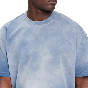 Custom Men's T-shirts Heavyweight Blank Crew Neck T-shirts High Quality Streetwear Acid Water Washed Blank T-shirts for Men - Product Image 5