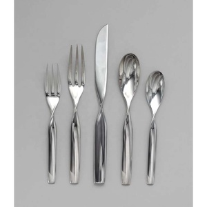 Couverts de luxe en acier inoxydable, 24 pièces, de haute qualité, en argent, avec poignée céramique multicolore, couverts royaux pour maison, restaurant, mariage - Product Image 6