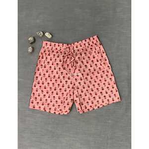 กางเกงขาสั้นผ้าฝ้ายพิมพ์ลายบล็อก 100% ขนาดเล็ก ระบายอากาศได้ดี เอวกลาง พร้อมลายตกแต่ง - Product Image 2