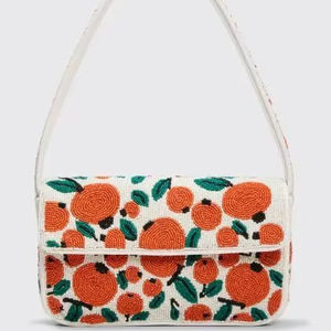 Bolso de mano único con bordado de cuentas para mujer, bolso hecho a mano con bordado. - Product Image 1