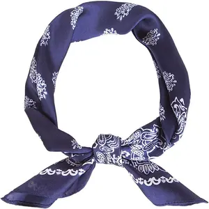 Square <b>Bandana</b> Scarf Custom Design Logo 100% Cotton Fashion Printed Women's Four Seasons All Seasons New Product - Product Image 1