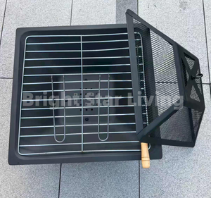 Poêle à granulés de bois moderne multifonctionnel en métal et bois, barbecue extérieur couvert, foyer de chauffage - Durable et portable pour le camping/les fêtes - Product Image 3