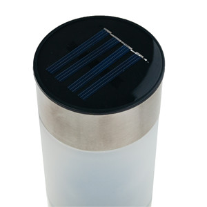 LUCES SOLARES PARA JARDÍN, COLUMNAS LED SOLARES VERDES INOX PLATEADAS - Product Image 4
