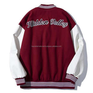 Chaqueta de Chenille bordada para hombre, Mangas de cuero de cuerpo de lana 100%, diseño personalizado, cálido - Product Image 2