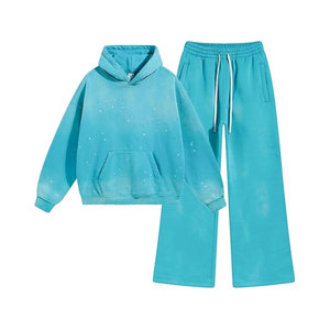Conjunto Deportivo de 2 Piezas con Capucha para Invierno, Estilo Urbano, Felpa Técnica, Lavado Ácido, Lavado a la Piedra, Sudadera con Capucha Estampada en 3D, Pantalones Deportivos con Bolsillos - Product Image 3