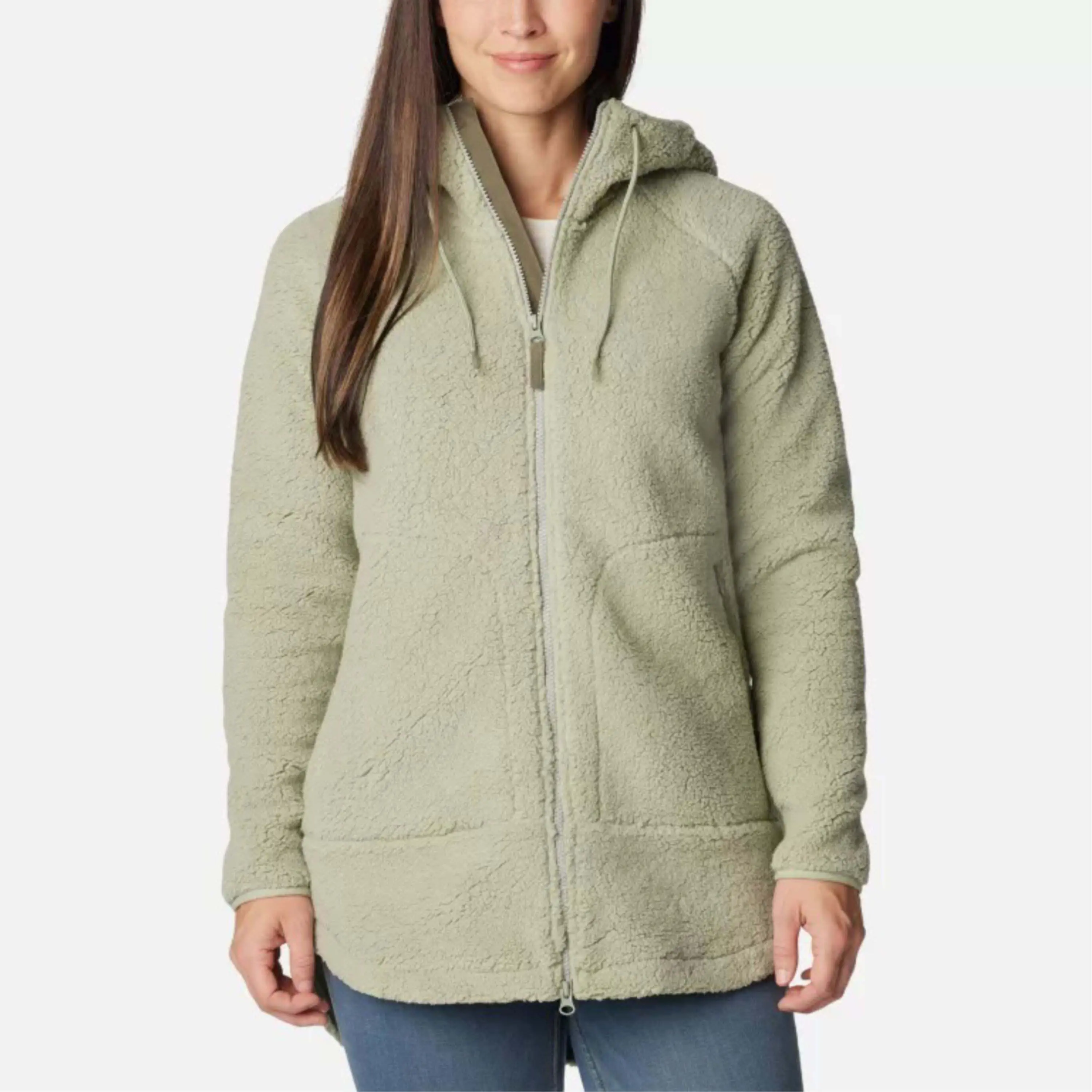 Giacca Sherpa invernale calda da donna giacca in tinta unita con cerniera piena Super morbida in microfibra spazzolata da esterno in pile