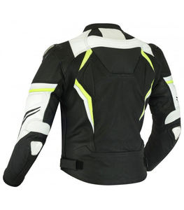 Chaqueta de motorista de cuero clásica para hombre Características técnicas impresas de talla grande - Product Image 2