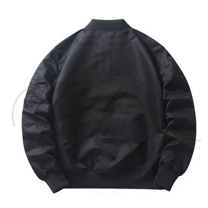 Bomber <b>Jacket</b> for Men Premium Quality Casual <b>Waterproof</b> Windproof <b>Thin</b> Stand Collar Front Logo Spring Customized Heavy Duty - Product Image 3