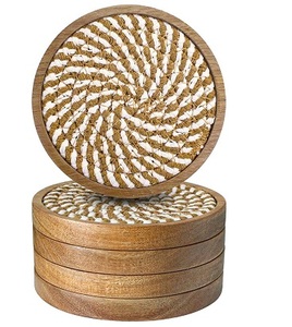 ที่รองแก้วไม้อะคาเซียแบบกลมเครื่องใช้บนโต๊ะอาหารสำหรับตกแต่งบ้านสไตล์นอร์ดิกหรูหรา - Product Image 4