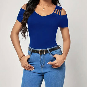 เสื้อยืดผู้หญิงดีไซน์ใหม่ล่าสุด ปรับแต่งได้ ผ้าฝ้าย 100% ระบายอากาศ แห้งเร็ว แขนสั้น ขายส่ง มีบริการ OEM - Product Image 1