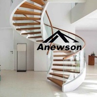 U-Channel Stringer Support Dimension Circulaire Intérieur Extérieur Design Préfabriqué Escalier Escalier Kit Marches Escalier en colimaçon