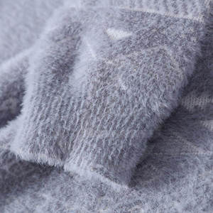 Pull à col rond en mohair surdimensionné pour homme, hiver, anti-froissement, respirant, durable, avec motif - Product Image 3