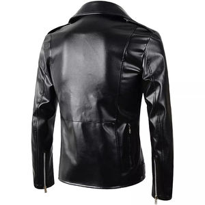 Chaqueta de invierno para hombre de calidad superior al por mayor 2025 prendas de vestir de cuero genuino a prueba de viento sólidas con cuello levantado para motociclismo - Product Image 4