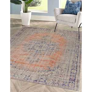 Alfombra Azul Marino Estilo Vintage: Alfombra Decorativa Antideslizante, Alfombra Suave No Tejida - Product Image 3