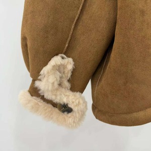 Femme Vintage Chaud Imperméable Peau De Mouton Brute Réversible Veste Écologique Couleur Unie Hiver Parka Col De Fourrure Respirant - Product Image 4