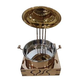 Calentador de Comida Redondo de Latón Dorado de Primera Calidad, Duradero, de Acero Inoxidable, para Hoteles, Restaurantes y Eventos, Excelente Precio - Product Image 1