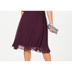 Abito da sera da donna Alex Evenings, nero, taglia M, con paillettes, pizzo a contrasto e tessuto in chiffon, vita naturale - Product Image 6