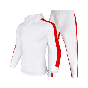 Chándales más vendidos para hombres, Jersey de algodón liso personalizado, conjunto de chándal con capucha, chándales deportivos a rayas laterales a los mejores precios - Product Image 2