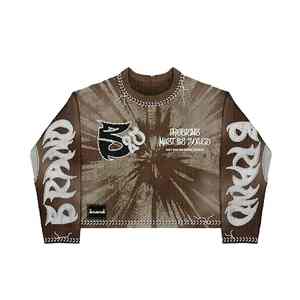 ชุดสูทสั้นสำหรับผู้ชายชุด100% ผ้าฝ้ายเทอร์รี่ระบายอากาศได้ดีเสื้อลำลองแขนยาวทรงหลวมสไตล์สตรีท - Product Image 2