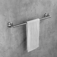 STOCCO Ensemble de 4 accessoires de salle de bain en acier inoxydable SUS304 brossé, barre porte-serviettes, porte-papier toilette, patère murale, pour hôtel