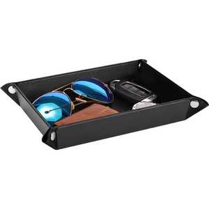 Bandeja clásica de hospitalidad de cuero PU con base de cojín de terciopelo Colores y tamaños personalizados para embalaje de regalo - Product Image 2