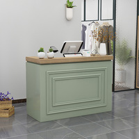 Comptoir de réception moderne laqué en forme de L, bureau de réception minimaliste pour salon de beauté avec finition en bois, mobilier de bureau