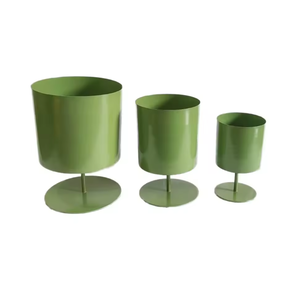 Nuevo Juego de 3 Macetas Metálicas de Diferentes Tamaños para Interiores y Exteriores, Macetas Grandes para Flores, Venta al Por Mayor - Product Image 1