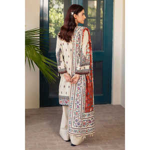 Conjunto de 3 piezas de Salwar Kameez Anarkali con estampado Jacquard, Dupatta con rayas Zari, algodón elástico informal para mujer - SP-52085 - Product Image 5