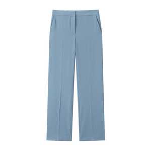 Pantalon habillé 100% coton coupe ajustée et décontracté pour hommes, respirant et écologique, léger, design chiné, devant plat, taille moyenne droite - Product Image 6
