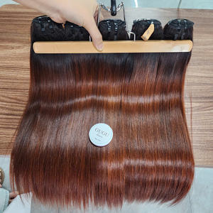 Extensiones de cabello humano virgen vietnamita 100%, superventas, puntas marrones de encaje transparente recto de hueso dibujado doble, precio al por mayor - Product Image 1
