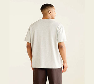 Camiseta de fitness para hombre con ajuste holgado de alta elasticidad: camiseta de gimnasio de entrenamiento de algodón con serigrafía, ajuste relajado - Product Image 4