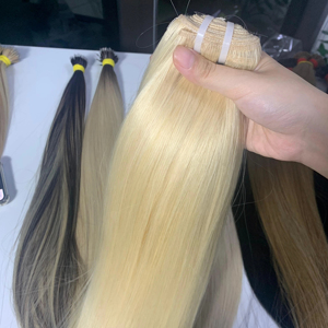 Genius New Weft Extensions de cheveux Cheveux vierges vietnamiens au teint clair Résistant aux chutes Doux Brillant Peut être coupé Tissage repassé - Product Image 4