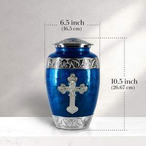 โกศใส่เถ้ากระดูกแบบไขว้ทำด้วยมือสำหรับผู้ใหญ่ขี้เถ้าโกศตกแต่งสำหรับผู้ใหญ่ชายและหญิงมีถุงกำมะหยี่ - Product Image 2