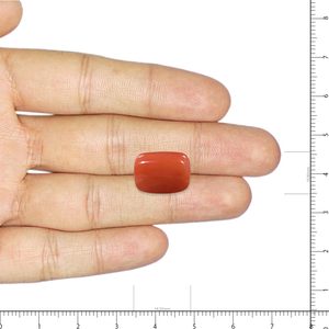 พลอยปะการังสีแดงคุณภาพสูง 8.98 กะรัต พลอยสังเคราะห์สีขาวขัดเงา ขนาด 8 มม. - Product Image 3