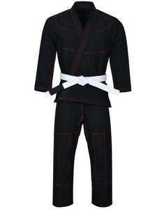 Combinaison de sport avec logo de marque personnalisé Rabush Uniforom d'arts martiaux mixtes 2pc Set Polyester/Coton Combinaison d'entraînement unisexe de couleur noire - Product Image 1