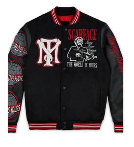 Veste polaire universitaire personnalisable de style classique pour hommes, style streetwear avec écusson logo pour l'hiver - Product Image 1