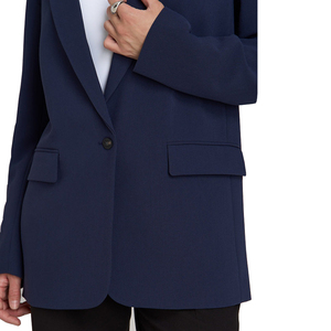 Blazer de Lana de Alta Calidad, Elegante y Casual para Negocios, Unisex, para Mujer, Tejido Sólido, Antiarrugas, Cuello en V, Un Solo Botón, Manga Larga - Product Image 2