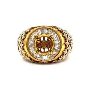 Livraison Rapide Bijoux de Haute Qualité Or Jaune Massif 18K Véritable Diamant Classique Bague de Mariage et de Fête Halo Femme - Product Image 1