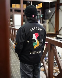 Giacca Moto Sukajan Vintage Vietnam Souvenir Bomber Dragon <span class=keywords><strong>Top</strong></span> Gun in Tela Spalmata Ricamata Personalizzata - Product Image 4