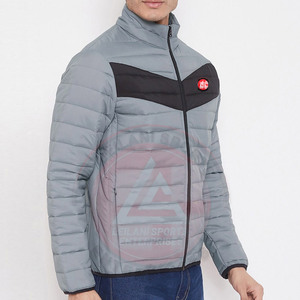 New Arrival Full Zipper Stand Collar Front Logo <b>Slim</b> <b>Fit</b> Puffer Winter <b>Jacket</b> Private Label - Product Image 4