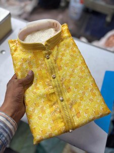 Pijama Kurta de lona con cuello levantado de invierno para hombre con botones elegantes de diseñador de impresión digital 100% algodón al por mayor exportado Fabzone - Product Image 4