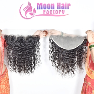 Meilleure qualité de cheveux humains indiens temple exportateurs naturels au prix de gros Frontal Curly pour les femmes Salon fête ou usage quotidien - Product Image 4