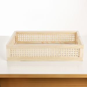 VietnamCrafts Café Plateaux Écologique Rotin À La Main Vietnam Robuste Bambou Cadre Géométrique Poli Finition Deluxe Restauration Utilisation - Product Image 2