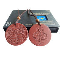 Hoonni Noir Rouge Foncé Puissant Volcanique Scalaire Énergie Collier Pierre De Lave Pendentif Énergie Quantique Pendentif Charms
