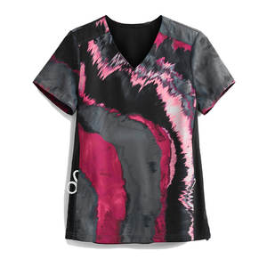 Vêtements d'hôpital élégants pour femmes, blouses d'infirmière en polyester extensible, chemise d'hôpital à lacets - Product Image 1