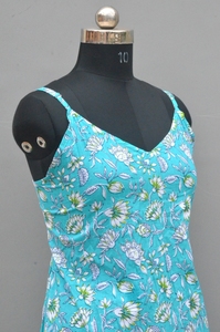 Main indienne bloc coton bloc imprimé robe femme élégante mode robe personnalisée mariée mariage cadeau été porter robe vente - Product Image 5