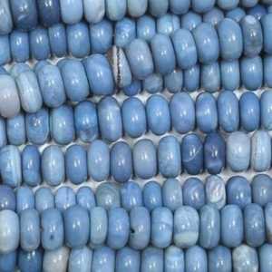 Cuentas sueltas de piedras preciosas de ópalo azul natural, 6mm, 9mm, hilo Rondelle liso, suministro al por mayor a granel de la India para la fabricación de joyas - Product Image 2