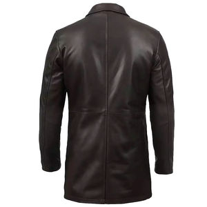 Abrigos de Cuero Formales Vintage Impermeables de Invierno para Hombre, de Primera Calidad, MOQ Bajo, con Cierre de Botones, al por Mayor - Product Image 6