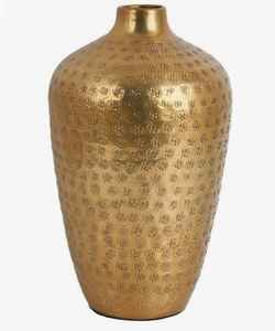 Vase à fleurs sur pied en métal martelé doré de luxe en gros, vase moderne artisanal en aluminium, centre de table de mariage, décoration de hall d'hôtel - Product Image 1