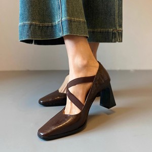Sandalias de tacón de moda de verano para mujer, zapatos de tacón alto informales, cómodos y versátiles, de cuero genuino - Product Image 2